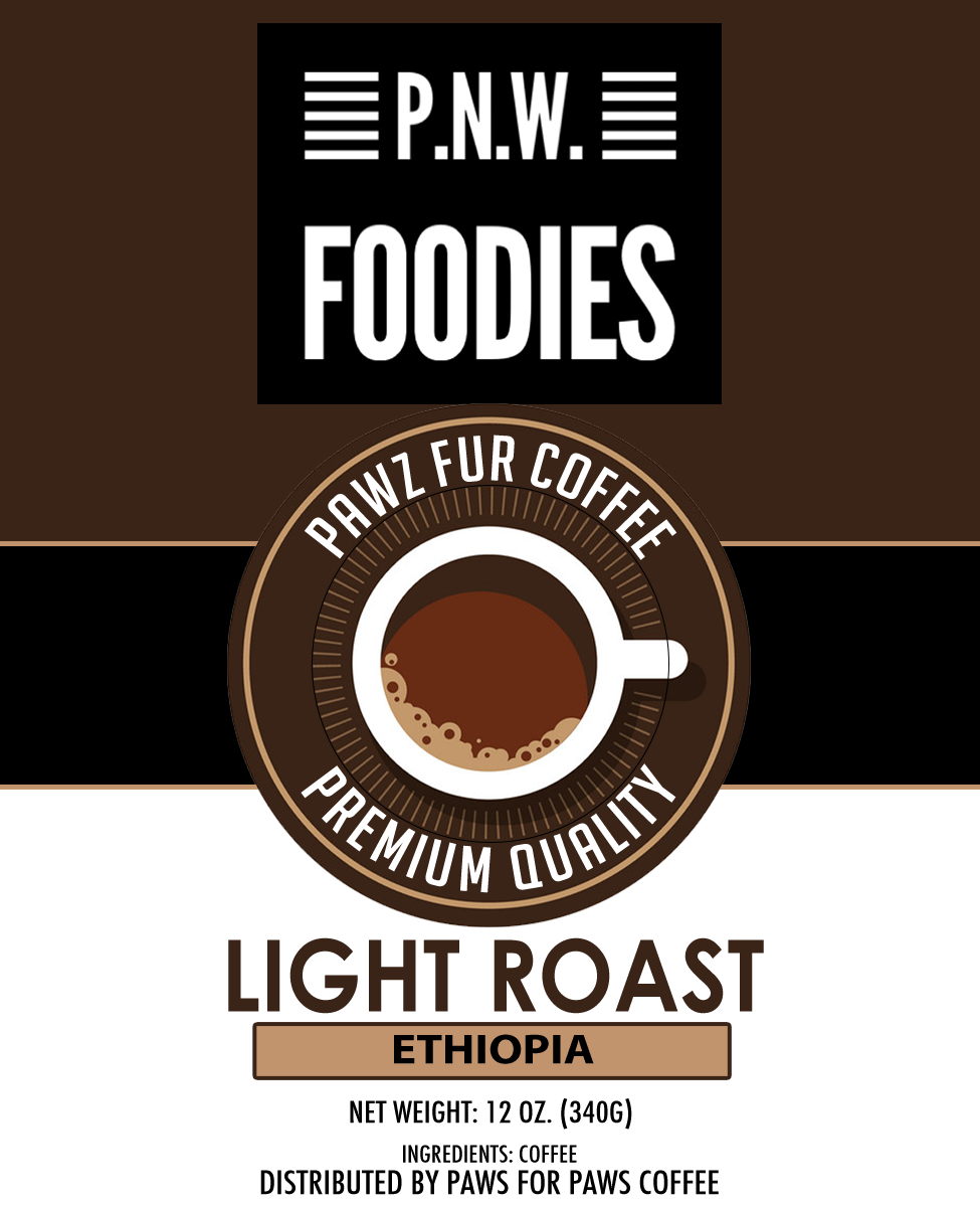 P.N.W. Foodies  Light Roast Whole Bean 12oz