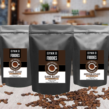 P.N.W Foodies Organic Gift Pack 3 bags  of Coffee 12 oz